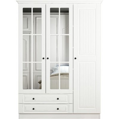 Capeto garderobe med speildrer, 135 cm - Hvit