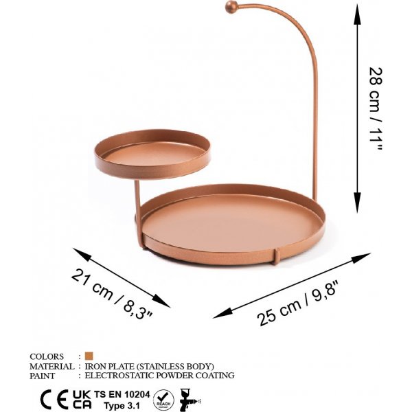 Knidos dekorativ tallerken - Kobber Knidos dekorativ tallerken - Kobber