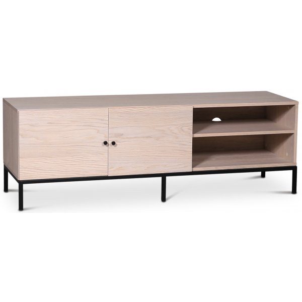 Stilo V.2 mediabenk - Whitewash / Svart metall Stilo V.2 mediabenk - Whitewash / Svart metall