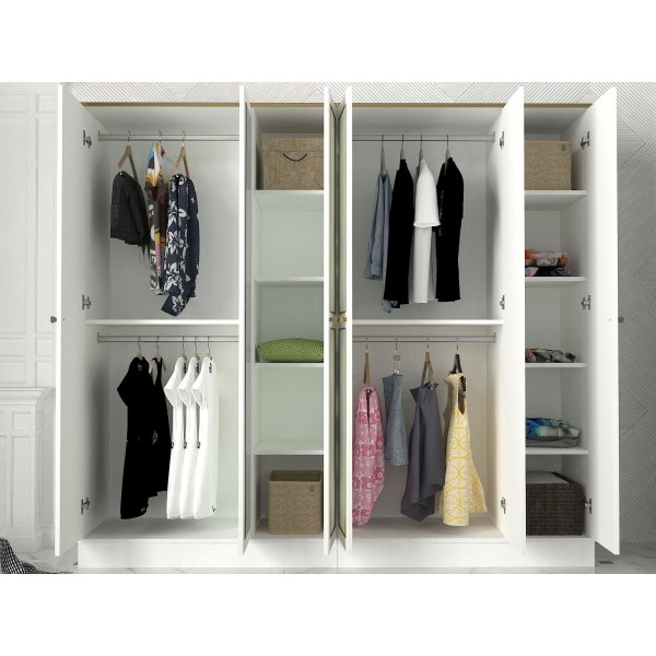 Ravenna garderobe - Hvit/gull Ravenna garderobe - Hvit/gull