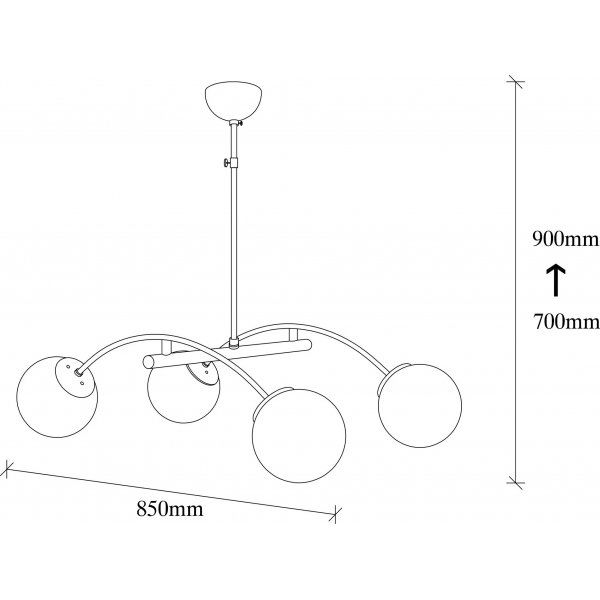 Hillevi taklampe 3811 - Sort/hvit