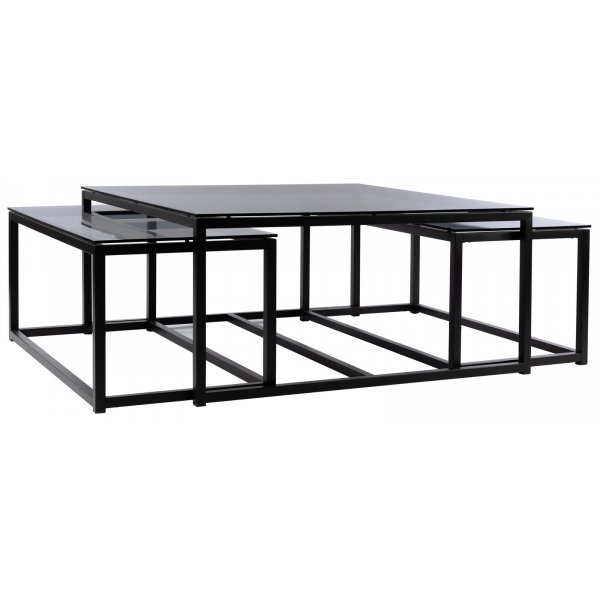 Ricardo salongbord 100x100 - Gråtonet glass Ricardo salongbord 100x100 - Gråtonet glass