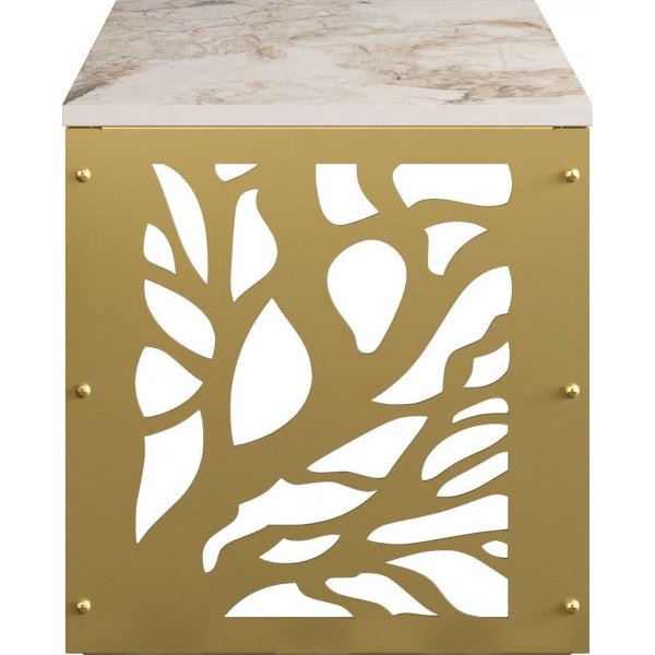 Tongfu sidebord - Gull/hvit