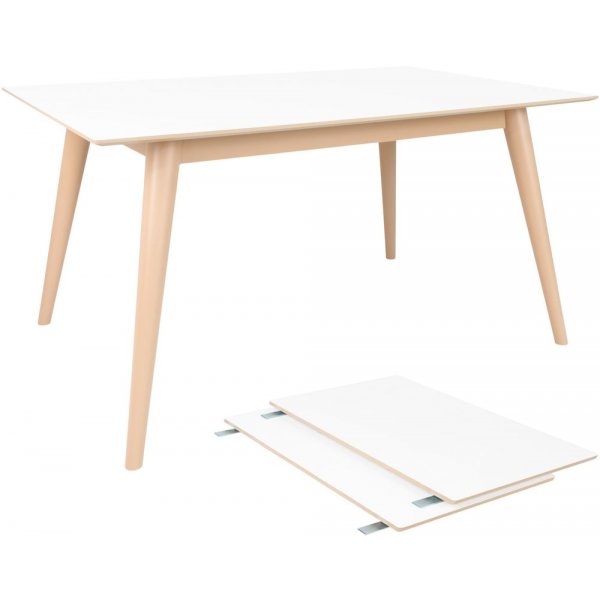 Kbenhavn Spisebord - Hvit/Natur - 150/230x95