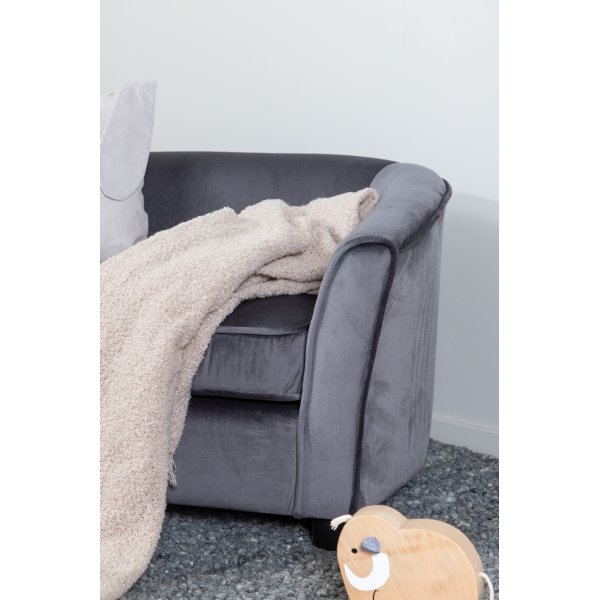 Moon barnesofa - Grå fløyel Moon barnesofa - Grå fløyel