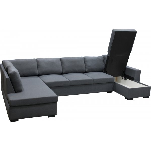 Solna mørkegrå vendbar U-sofa 367 cm + Møbelføtter Solna mørkegrå vendbar U-sofa 367 cm + Møbelføtter