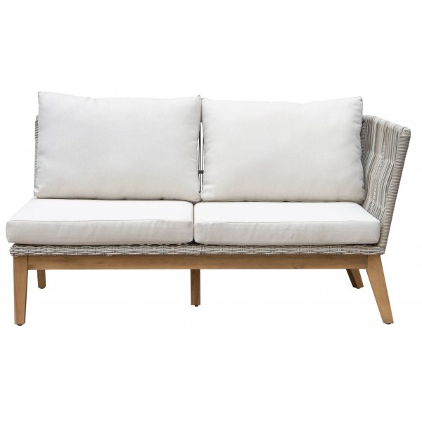 Inez utendørs sofasett med salongbord - Grå syntetisk rotting og akasie | Hjørnesofa Inez utendørs sofasett med salongbord - Grå syntetisk rotting og akasie | Hjørnesofa