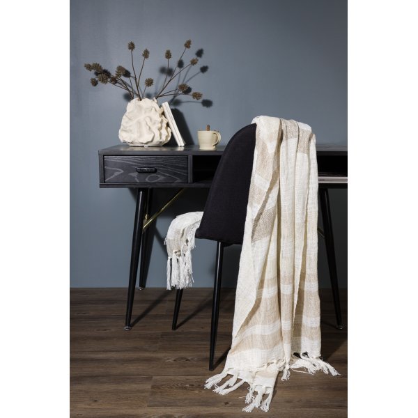 Bondi pledd, 130x170 cm - Beige/brun/hvit Bondi pledd, 130x170 cm - Beige/brun/hvit