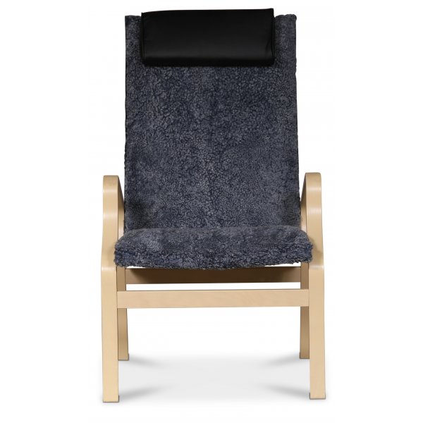 Bern lenestol i grått saueskinn - Whitewash bok Bern lenestol i grått saueskinn - Whitewash bok