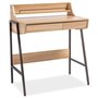 Skrivebord Emerson - Eik/mrkbrun + Tekstilrens for mbler