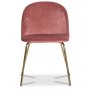 Giovani velvet stol - Korallrosa / Messing