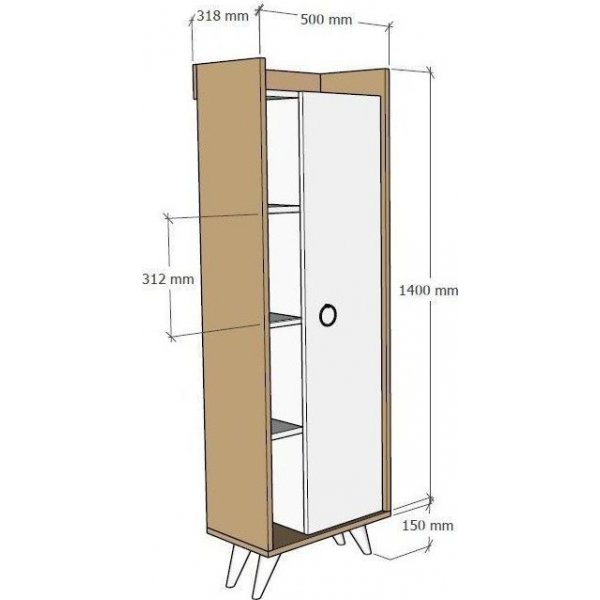 Ilgim skap - Eik/hvit Ilgim skap - Eik/hvit
