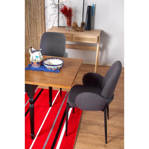 Shell spisebord 120-160 cm - Mørk eik/sort Shell spisebord 120-160 cm - Mørk eik/sort