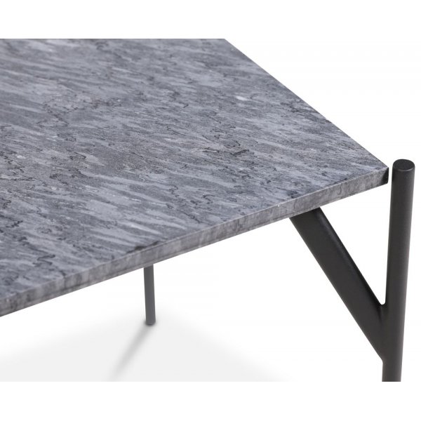 Accent stuebord 50 - Gr� marmor / Svart