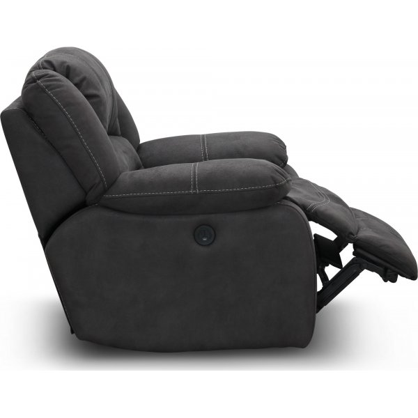 Cinema elektrisk reclinerstol med justerbar nakkesttte - Gr + Tekstilrens for mbler