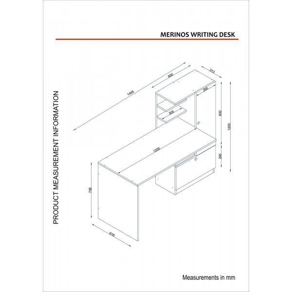Merinos skrivebord - Hvit Merinos skrivebord - Hvit