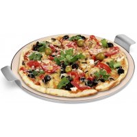 Pizza pizzastein med serveringsstativ i stål - D40 cm Pizza pizzastein med serveringsstativ i stål - D40 cm
