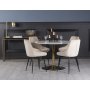 Plaza spisegruppe, marmorbord med 4 st Theo flyelstoler - Beige/Hvit/Messing