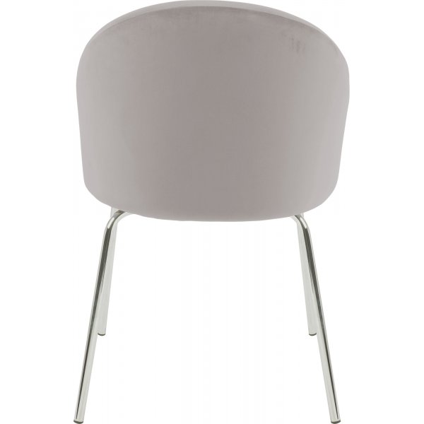 Giovani velvet stol - Gråbeige/Krom + Møbelføtter Giovani velvet stol - Gråbeige/Krom + Møbelføtter