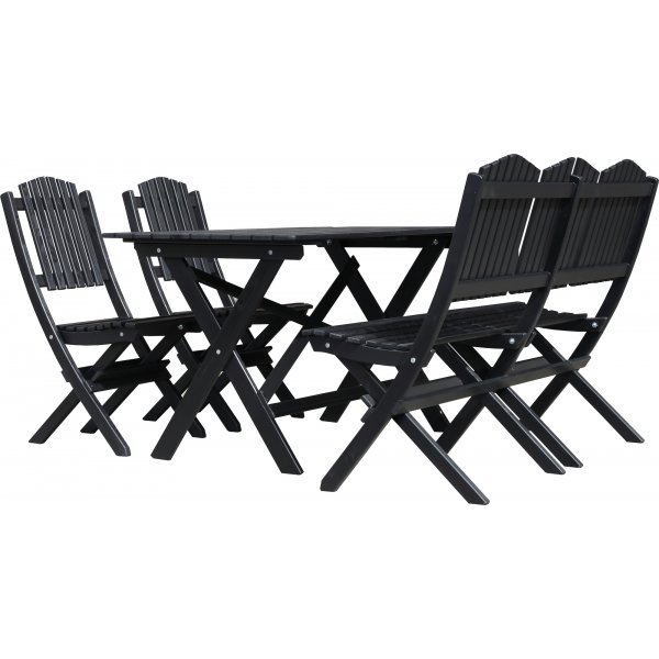 Haväng spisegruppe (sofa med 2 stoler og bord) - Sort Haväng spisegruppe (sofa med 2 stoler og bord) - Sort