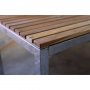 Alva spisegruppe 190x90 cm inkl. 4 stk. stoler  Teak/galvanisert metall