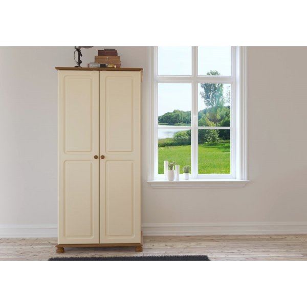 Richmond garderobe med 2 dører - Brun/kremhvit Richmond garderobe med 2 dører - Brun/kremhvit