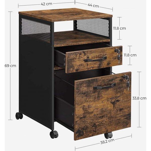 Astra arkivskap 44 x 42 x 69 cm - Brun/svart Astra arkivskap 44 x 42 x 69 cm - Brun/svart