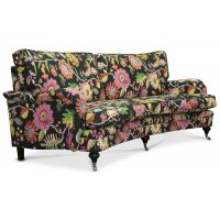 Savoy 3-seters buet sofa med blomsterstoff - Havanna Black Savoy 3-seters buet sofa med blomsterstoff - Havanna Black