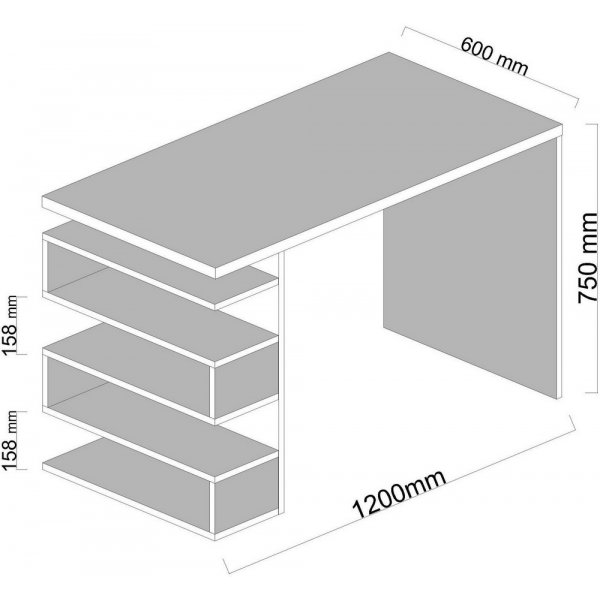 Snake skrivebord - Hvit