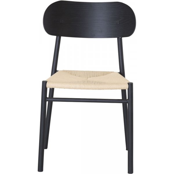 Spisestol Amica - Svart / Naturfiber Spisestol Amica - Svart / Naturfiber