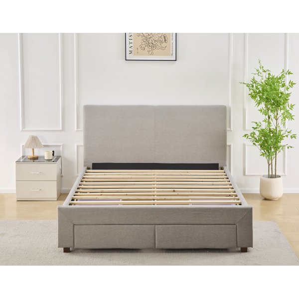 Vaxö sengeramme med sengegavl og oppbevaring 160 x 200 cm - Grå Vaxö sengeramme med sengegavl og oppbevaring 160 x 200 cm - Grå