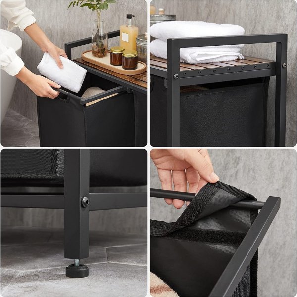 Ambrette Duo skittentøyskurv - Svart/brun Ambrette Duo skittentøyskurv - Svart/brun