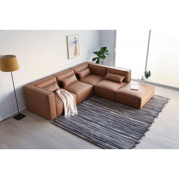 Nees modulsofa byggbar - Cognac flyel
