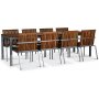 Alva spisegruppe 250x90 cm inkl. 6 stk. stoler  Teak/galvanisert metall