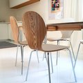 Kundebilde Fusion stol stablebar - Hvit HPL-laminat eik/krom