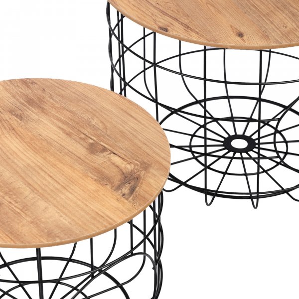 Cat sofabordsett - Furu/svart Cat sofabordsett - Furu/svart