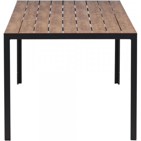 Spisegruppe: 6 stoler og spisebord 205 x 90 cm svart/naturfarget - Copacabana