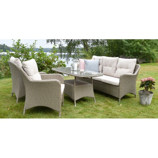 Denver loungegruppe i kunstrotting - Naturfarget Denver loungegruppe i kunstrotting - Naturfarget