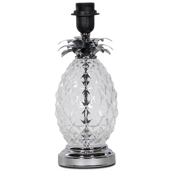 Lampefot Ananas H34 - Krom / Glass