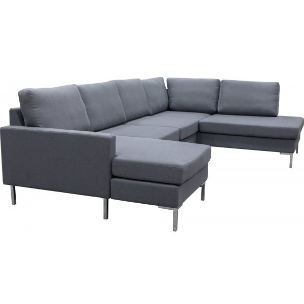 Nova gr� U-formet sofa med metallben - D2A