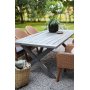 Oxford utendrsgruppe, grtt bord 220 cm inkludert 6 stk. Valetta naturfargede spisestoler