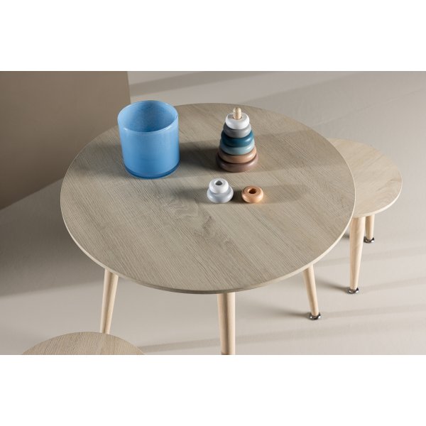 Barnebordsett Ø60/32,5 cm - Whitewash Barnebordsett Ø60/32,5 cm - Whitewash