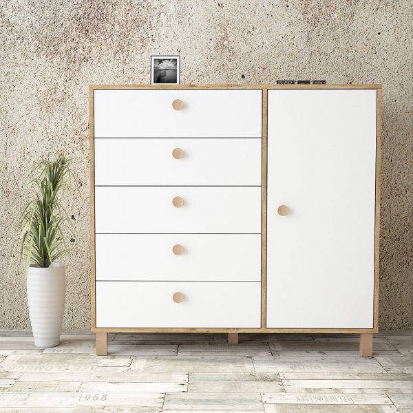 Vilamo kommode 83 - Furu/hvit Vilamo kommode 83 - Furu/hvit