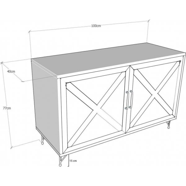 Jupiter skjenk - Antrasitt/furu Jupiter skjenk - Antrasitt/furu