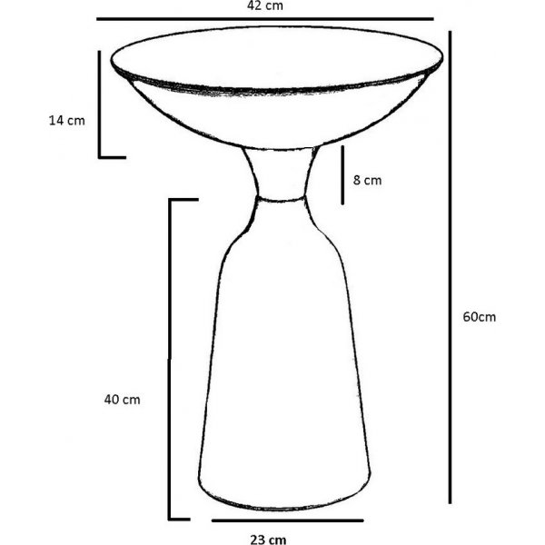 Kalk sidebord 56 cm - Gull