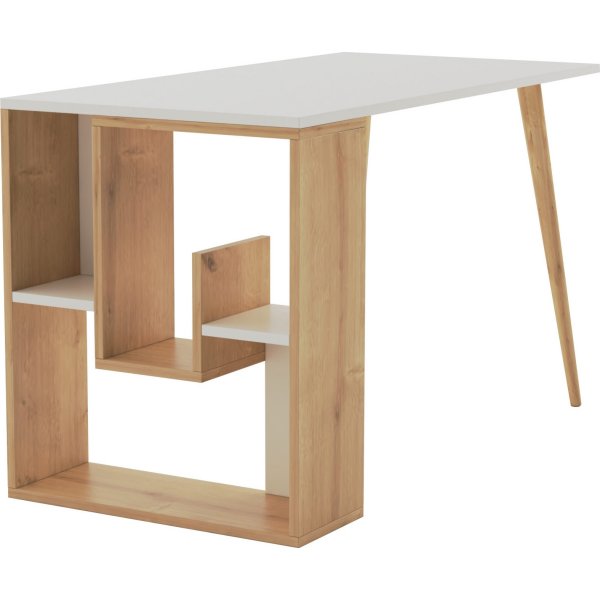 Sally skrivebord 120x60 cm - Hvit/eik