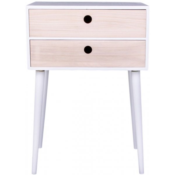 Rimini nattbord - Hvit/natur Rimini nattbord - Hvit/natur