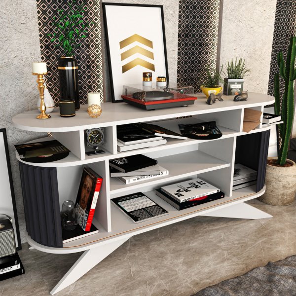 Stormy skjenk - Hvit/antrasitt Stormy skjenk - Hvit/antrasitt