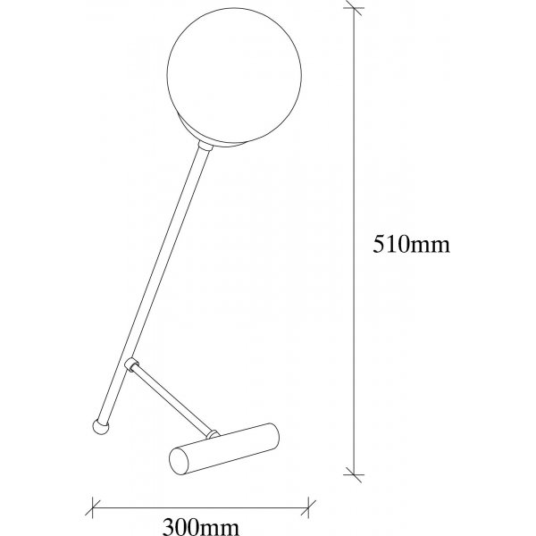 Golf bordlampe, opal - Svart Golf bordlampe, opal - Svart