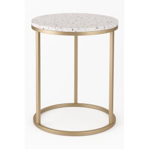Terrazzo sidebord Ø50 cm - Terrazzo Cosmos & underdel Accent i messing Terrazzo sidebord Ø50 cm - Terrazzo Cosmos & underdel Accent i messing